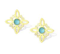 Witches Knot Earrings with Turquoise Magic Celtic Knot Dangle Stud Earrings Stainless Steel Celtic Irish Wiccan Witchcraft Pagan Jewelry for Women Teens