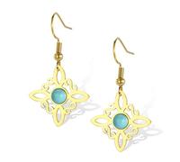 Witches Knot Earrings with Turquoise Magic Celtic Knot Dangle Stud Earrings Stainless Steel Celtic Irish Wiccan Witchcraft Pagan Jewelry for Women Teens