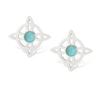 Witches Knot Earrings with Turquoise Magic Celtic Knot Dangle Stud Earrings Stainless Steel Celtic Irish Wiccan Witchcraft Pagan Jewelry for Women Teens