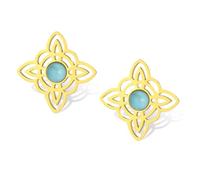 Witches Knot Earrings with Turquoise Magic Celtic Knot Dangle Stud Earrings Stainless Steel Celtic Irish Wiccan Witchcraft Pagan Jewelry for Women Teens