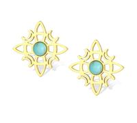 Witches Knot Earrings with Turquoise Magic Celtic Knot Dangle Stud Earrings Stainless Steel Celtic Irish Wiccan Witchcraft Pagan Jewelry for Women Teens