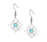 Witches Knot Earrings with Turquoise Magic Celtic Knot Dangle Stud Earrings Stainless Steel Celtic Irish Wiccan Witchcraft Pagan Jewelry for Women Teens