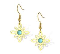 Witches Knot Earrings with Turquoise Magic Celtic Knot Dangle Stud Earrings Stainless Steel Celtic Irish Wiccan Witchcraft Pagan Jewelry for Women Teens