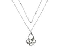 Witches Knot Necklace Celtic Knot Pendant with Triquetra Trinity Earrings Bracelet Gift for Men and Women, S, Metal, No Gemstone