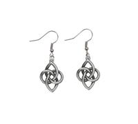 Witches Knot Necklace Celtic Knot Pendant with Triquetra Trinity Earrings Bracelet Gift for Men and Women, S, Metal, No Gemstone