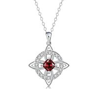 Witches Knot Necklace Nudo De Bruja Celtic Cross Birthstone Pendant Pagan Magic Wiccan Witchcraft Protection Jewelry Amulet Religious Faith Gifts for Women Wife Mom
