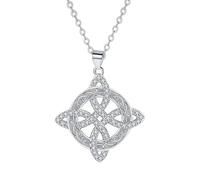 Witches Knot Necklace, Silver Magic Celtic Knot, Powerful Amulet, Wiccan Jewelry for Women