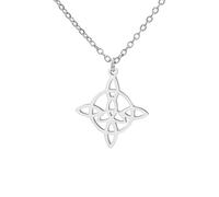 Witches Knot Necklace Stainless Steel Celtic Triangle Wiccan Symbol Pendant Magic Witchcraft Amulet for Women Charming Ladies