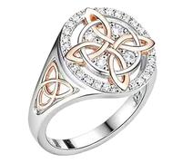 Witches Knot Ring,Handmade Witch’s Return-Knot Protection Ring, Protect Your Loved Ones, S925 Silver Knot Design with Rose-Gold Detail for Women (9)