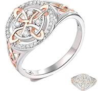 Witches Knot Ring,Handmade Witch’s Return-Knot Protection Ring,Silver Knot Design with Rose-Gold Detail,Vintage Jewelry Gift for Women (9)