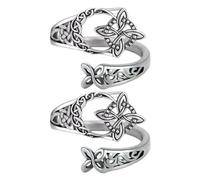 Witches Knot Ring Silver - Adjustable Celtic Open, Witches Protection Knot Ring | Vintage Celtic Open Band Jewelry for Women, Various Occasions