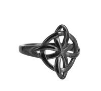 Witches Knot Ring, Stainless Steel Rings with Witch Knot, Celtic Jewelry for Women Black, Stainless Steel, No Gemstone