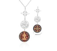 Witches Knot Triple Protection Necklace Stainless Steel Tetragrammaton Pentagram Celtic Knot Pendant St Benedict Medal Witchcraft Pagan Amulet Jewerly for Women Men (Silver-Triple Protection 2)