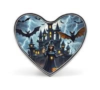 Witches Night Lapel Pin Exquisite Fashion Brooches Personalized Buttons Badge Novelty Unique Button Pins Cute Heart Shaped Pins Metal Buttons for Backpack Hat Bag Jacket