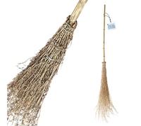 Witches Outdoor Broom 140cm - Besom Garden Broom with Twigs, Natural Binding Twine, Sturdy Handle - Effortlessly Clears Paths and Pavements, Ideal for Patio, Driveway, Halloween