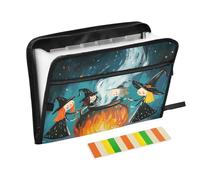 Witches Potions Cauldron Fire Expanding File Folder A4 Size Expandable Hanging File with Pockets File Folders Plastic Hanging Pocket File for Dental