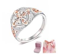 Witches Protection Knot Ring, Handmade Witch's Return-Knot Protection Ring, Protect Your Loved Ones, Silver Knot Design with Rose-Gold Detail (9)