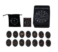 Witches Runes Kit Pagan Carved Wooden Divination Stones