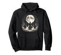 Witches Sabbath Moon Dance Gothic Vintage Forest Occult Art Pullover Hoodie