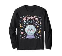 Witchful Thinking Crystal Ball Halloween Vibes Long Sleeve T-Shirt
