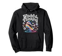 Witchful Thinking Crystal Ball Halloween Vibes Pullover Hoodie