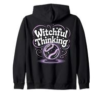 Witchful Thinking Crystal Ball Halloween Vibes Zip Hoodie