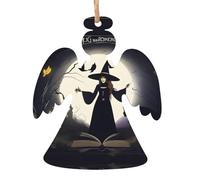 Witching Wonders Wooden Tree Ornaments Angel Shape 6 PCS, Vintage Hanging Holiday Decorations, Souvenir Holiday Decor