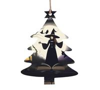 Witching Wonders Wooden Tree Ornaments Christmas Tree Shape 2 PCS, Vintage Hanging Holiday Decorations, Souvenir Holiday Decor