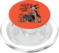 Witching You A Spooky Time Halloween Skeleton Witch Costume PopSockets PopGrip for MagSafe