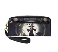 WitchingWonders Print Leather Small Makeup Bag - Travel Toiletry Bag for Women, Reusable Cosmetic Pouch with Zipper