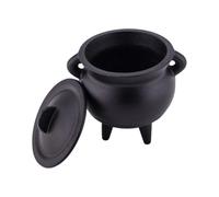 Witch's Cauldron - Cast Iron Cauldron with Lid and Handle for Incense Burni