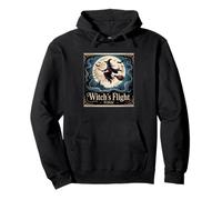 Witch's Flight Tonic Spooky Magical Night Scene Pullover Hoodie