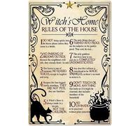 Witch'S Home Rules of The House Metal Signs Wall Decor for Home Kitchen Living Room Club,Halloween Party Decoration 8x12inch