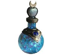 Witch's Magic Moon Potion Bottle, Mermaid Halo Decoration, Crystal Gem Vintage Wishing Wand, Resin Home Decor, Resin Crafts (Blue)