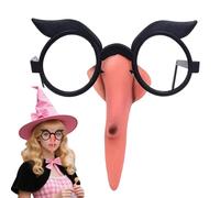 Witch's Nose - Fancy Dishing Comic Eyewear Gag Toy, Masquerade Joke Costume Kit (with Glasses) | Long Realistic Halloween Accessories, Birthday, Christmas Theme Party, Makeup, Costume