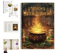 Witch's Stew & Brews Recipes: 50 Enchanted Recipes for Body and Soul | Halloween Spiral Cookbook & Pagan Gifts for Witches | Magic Stew, Brew, and Kitchen Grimoire Recipes