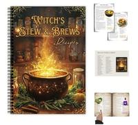 Witch's Stew & Brews Recipes: 50 Enchanted Recipes for Body and Soul, Halloween Spiral Cookbook & Pagan, Magic Stew, Brew, and Kitchen Grimoire Recipes for Witch Kitchen Lovers