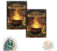 Witch's Stew & Brews Recipes, 50 Enchanted Recipes for Body and Soul, Halloween Witch Party Food Recipes for Party, Gift for Witches & Enthusiasts (2pc)