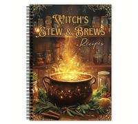 Witch's Stew & Brews Recipes: 50 Enchanted Recipes for Body and Soul, Spiral Halloween Cookbook, Gift for Witches & Pagans