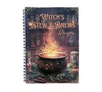 Witch's Stew & Brews Recipes: 50 Enchanted Recipes for Body and Soul, Spiral Halloween Cookbook, Gift for Witches, Pagans (A5)