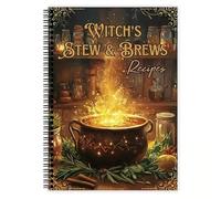 Witch's Stew & Brews Recipes: 50 Magical Halloween Meals & Potions | Spiral Cookbook Gift for Kitchen Witches & Pagans S(A5)