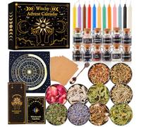 Witchy Advent Calendar 2024 Adult Teens, 25 Day Countdown to Calendar Witchcraft Supplies Crystal Candle Amethyst Altar Witch Gift Wiccan Starter Kit