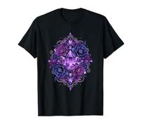 Witchy Amethyst Crystal with Dark Purple Roses T-Shirt