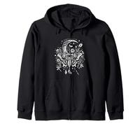 Witchy Art Mystical Celestial Butterfly Moon Phases Zip Hoodie