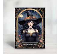 Witchy Birthday Greeting Card - “Have a Magical Day” - A5 Gothic Witch Card. A beautifully magical card for those who love witches, moonlight and gothic charm.