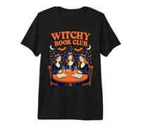 Witchy Book Club Witches Halloween Coffee Reading Premium T-Shirt