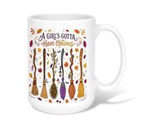 Witchy Broomsticks Autumn Quote Halloween Ceramic Coffee Mug 15oz