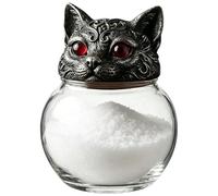 Witchy Cat Head Jar Set, Vintage Apothecary Storage Containers | For Seasoning Sugar, Decorative Kitchen Canisters For Pantry Cabinet Shelf Dining Room Gothic Home Decor Use