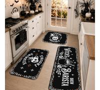 Witchy Cauldron Halloween Quote Kitchen Rugs Sets of 3