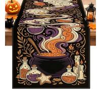 Witchy Cauldron Magic Quote Halloween Table Runner 13x90 Inch